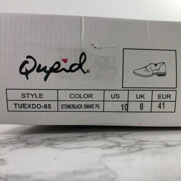 NWT Qupid Faux Snakeskin Pointed Toe Cut-Out Flats (10) Slip-On Python Booties - Picture 11 of 12